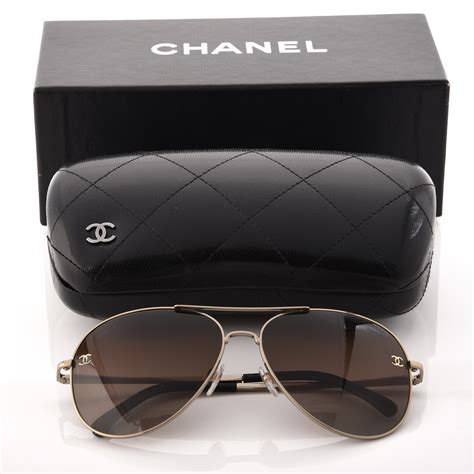 chanel signature aviator sunglasses|Chanel sunglasses aviator style.